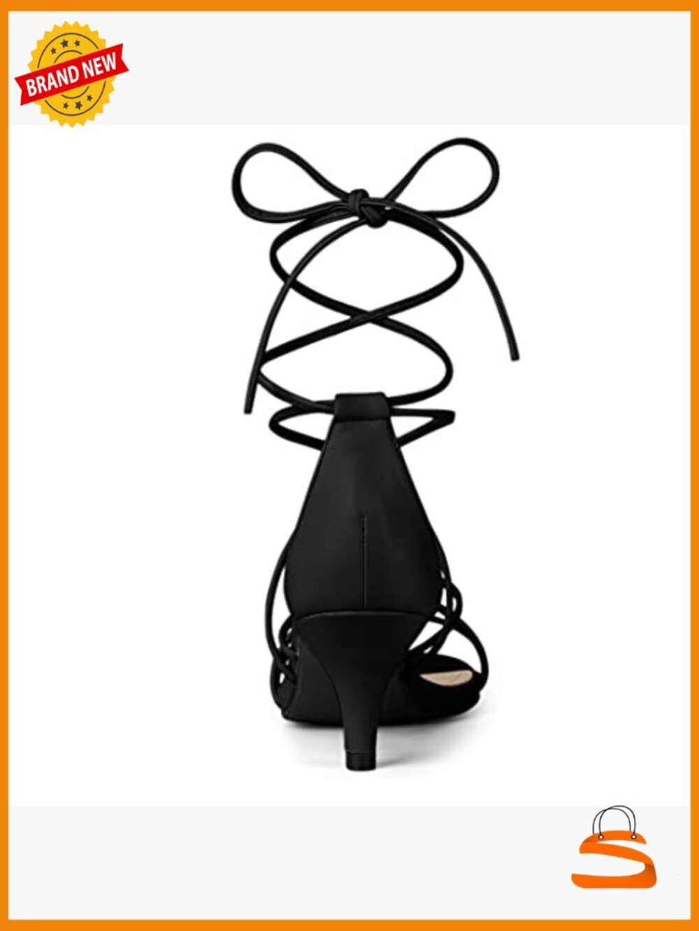 Women's Kitten Heel Strappy Lace Up Sandals Open Toe - Picture 4 of 7